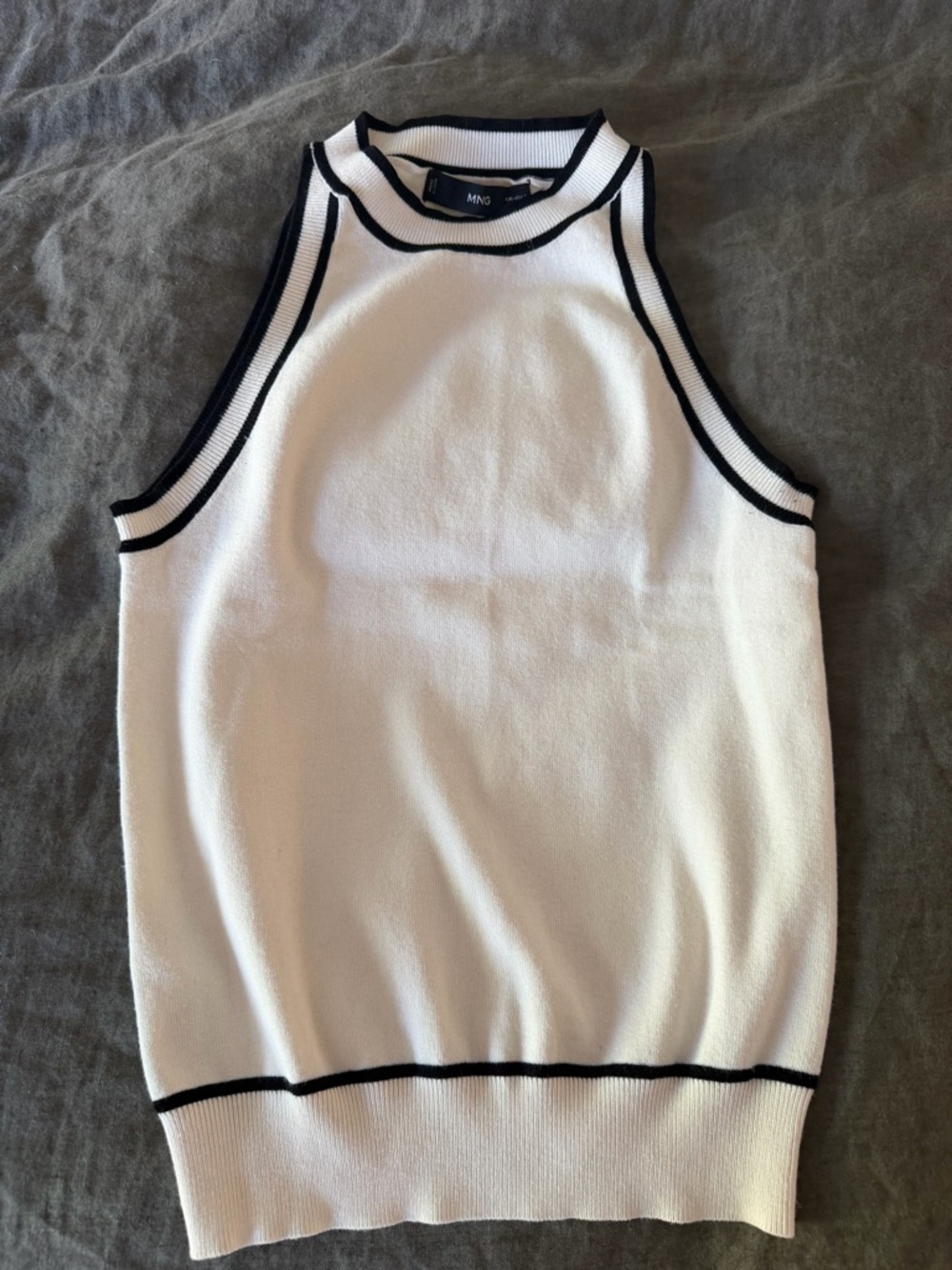 Mango Knit Tank top with Black Trim